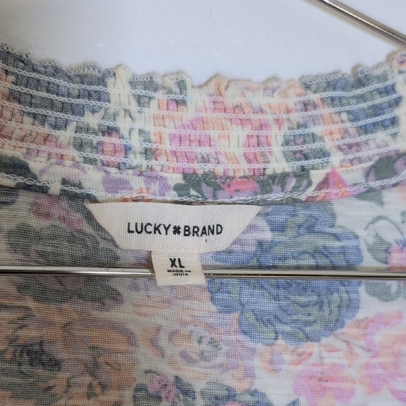 Lucky Brand Floral Blouse with Tassel Tie - Picture 4 of 6